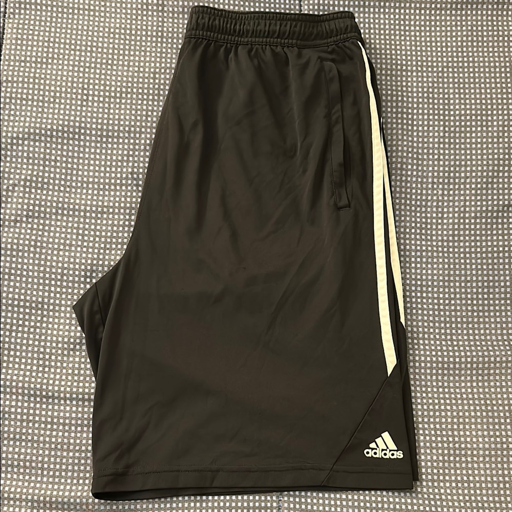 Adidas Black Sports Shorts with White Stripes